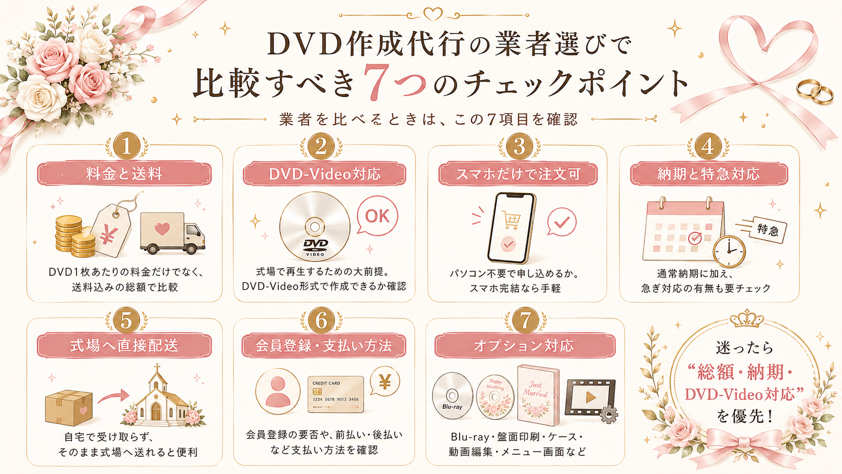 DVD作成代行の業者選びで比較すべき7つのチェックポイント